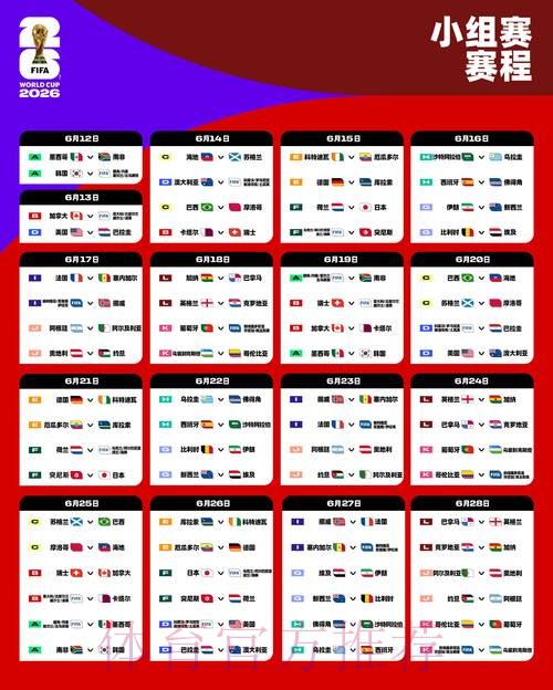 2026世界杯每日赛程高清版最新时间表免费观看